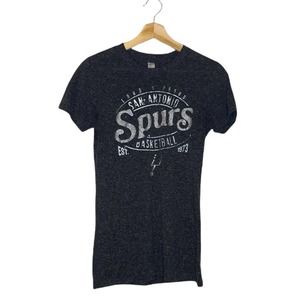San Antonio Spurs Womens Shirt Medium Gray Silver NBA Basketball Linen Blend‎